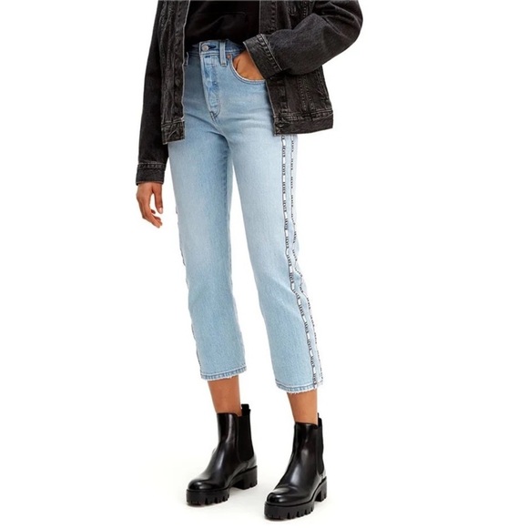 Levi’s 501° Original Sport Stripe Cropped Women’s Jeans - Picture 2 of 16